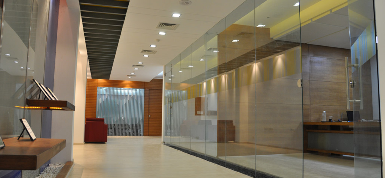 Three-floor corporate office interior planning in Greater Noida